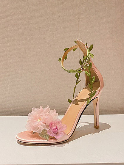 Nicolette Pastoral Style Chiffon Sandals