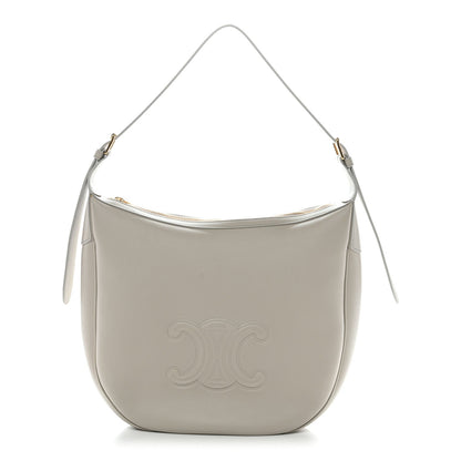Supple Calfskin Cuir Triomphe Heloise Shoulder Bag Light Stone