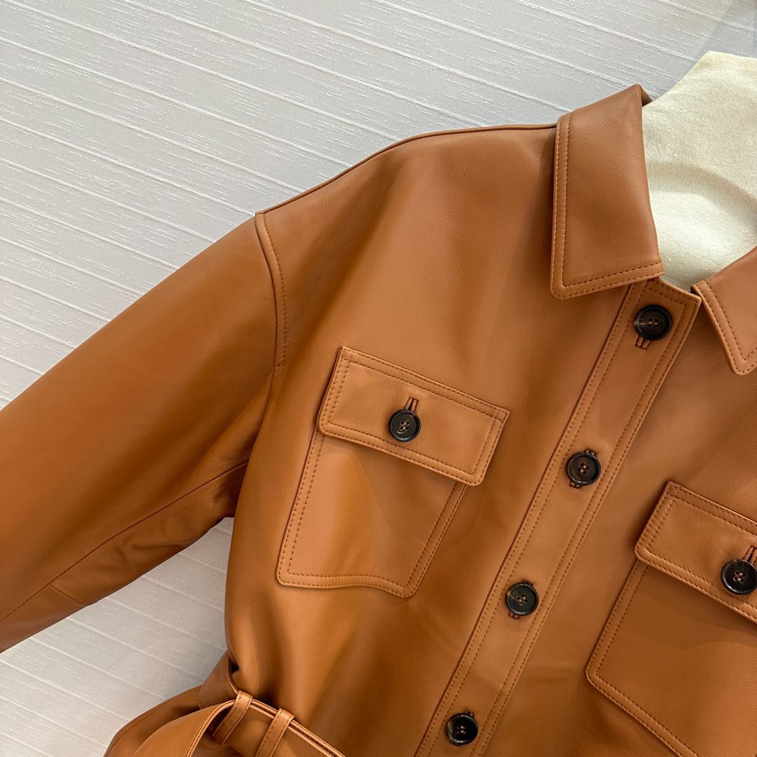 YSL Waistcoat Jacket Caramel Brown Sheepskin