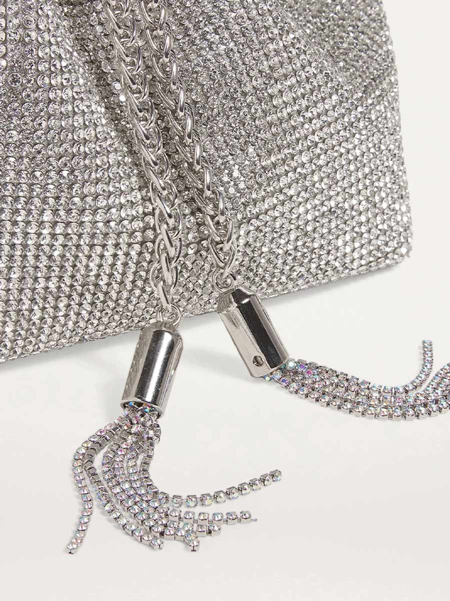 Greta Crystal Embellished Bucket Bag