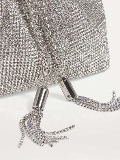 Greta Crystal Embellished Bucket Bag