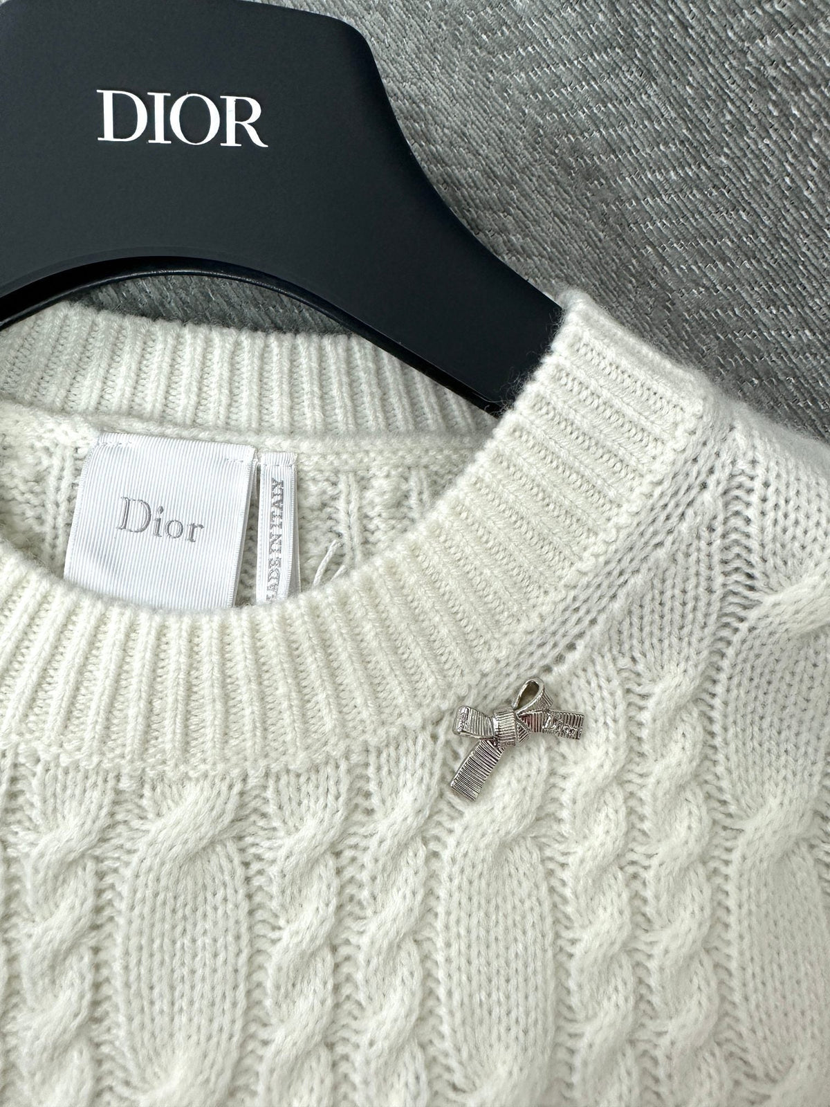 CD Sweater Beige Cashmere Twisted Knit 345309