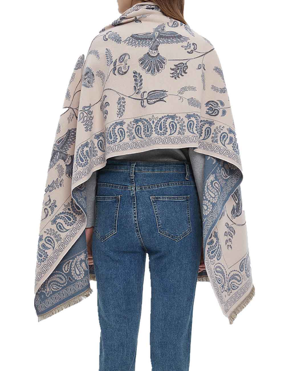 Soft Jacquard Cashew Flower Shawl Winter Scarf