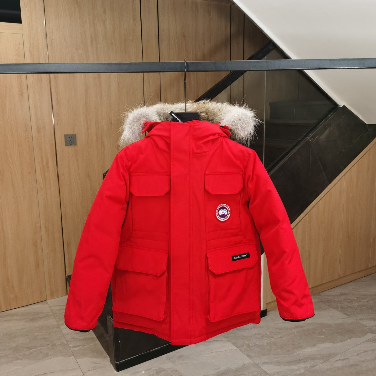 Canada Goose Children Parka Jacket Red Fox Fur Polyester Cotton