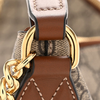 GG Supreme Monogram Large Linea A Hobo Light Brown