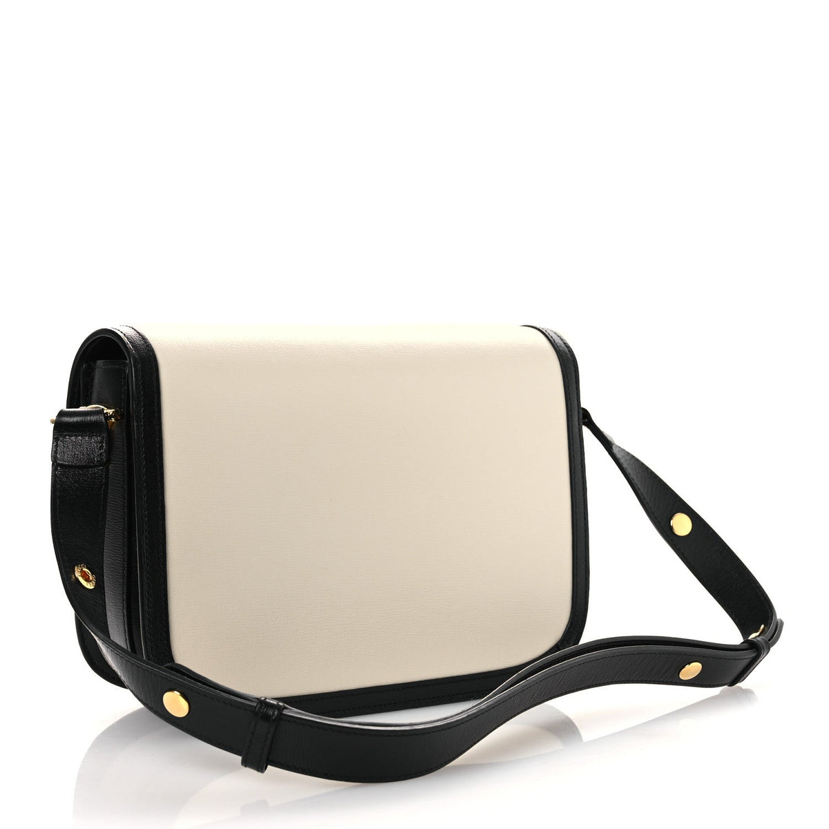 Azalea Calfskin Tri-Color Horsebit 1955 Shoulder Bag Mystic White Sun Oil Black