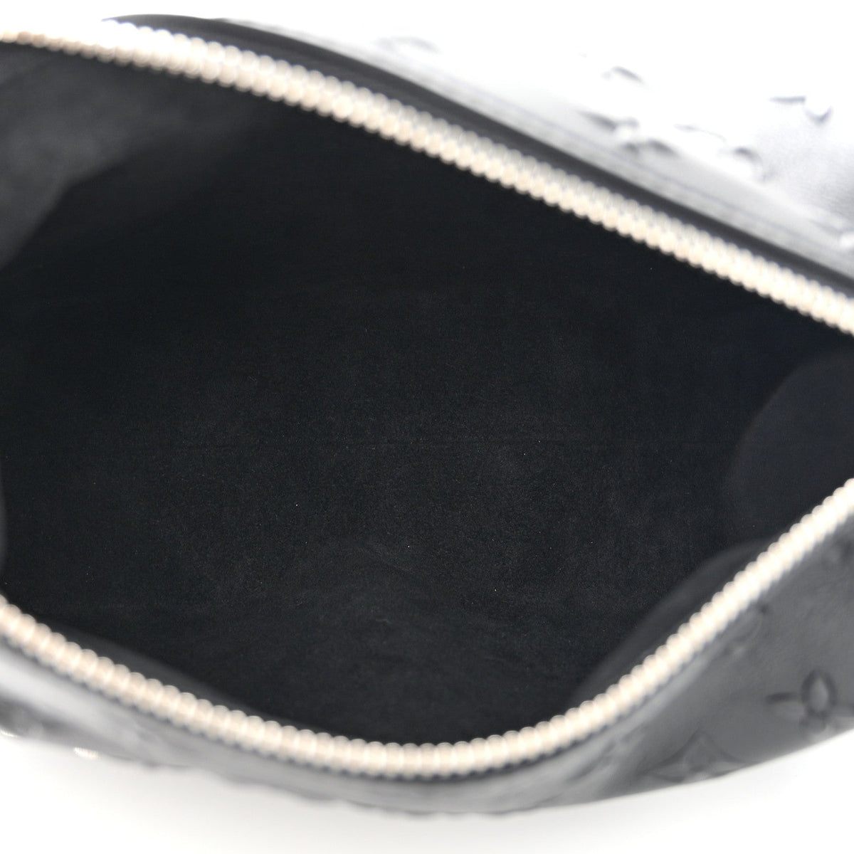 Calfskin Debossed Monogram Side Trunk Black