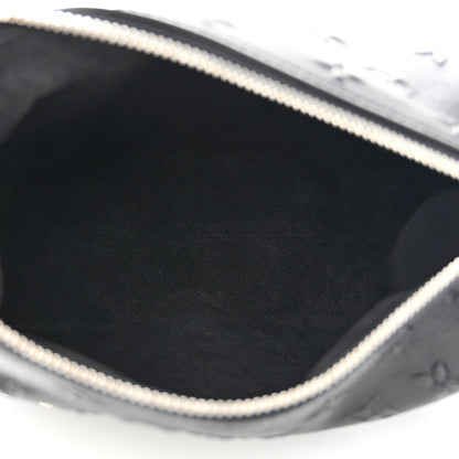 Calfskin Debossed Monogram Side Trunk Black