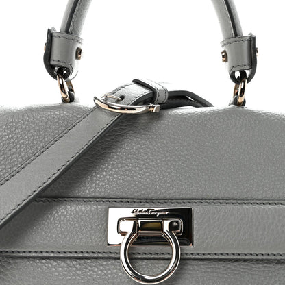Grained Calfskin Sofia Satchel Grey