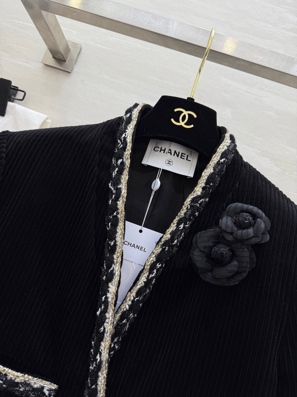 CC FW 25/26 Corduroy Jacket Black White Tweed 343352