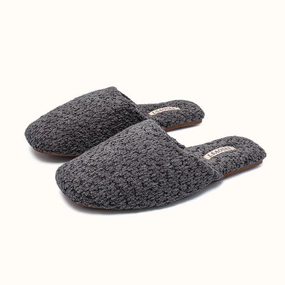 Simple Solid Color Soft Warm Plush Slippers