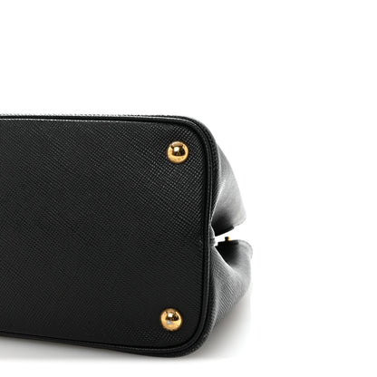 Saffiano Cuir Small Double Bag Black