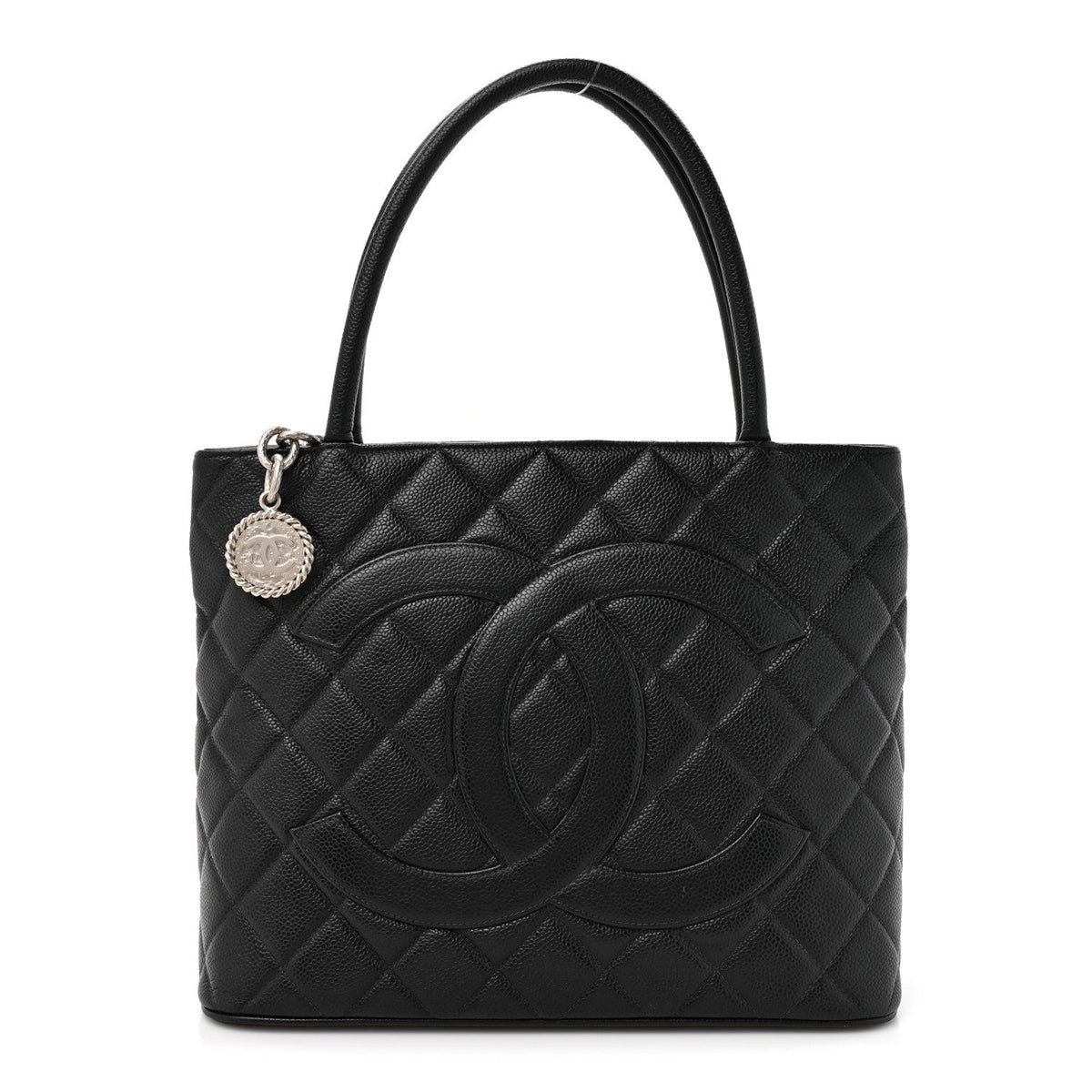 Caviar Quilted Medallion Tote Black