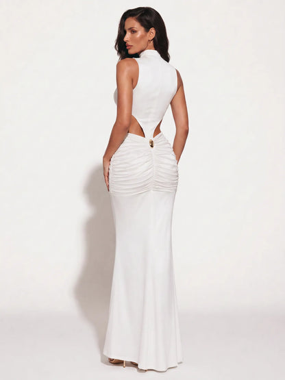 Serenity High-Neck CutOut Sleeveless Maxi Dress