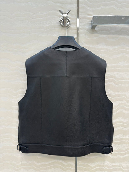 HM 25S Vest in Black Lambskin 297455
