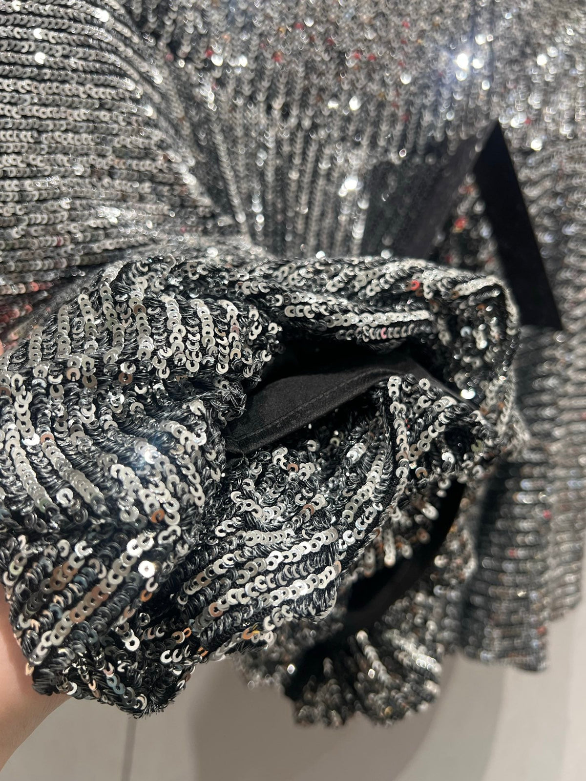YSL 2025 Sequined Skirt Silver Polyester 212667