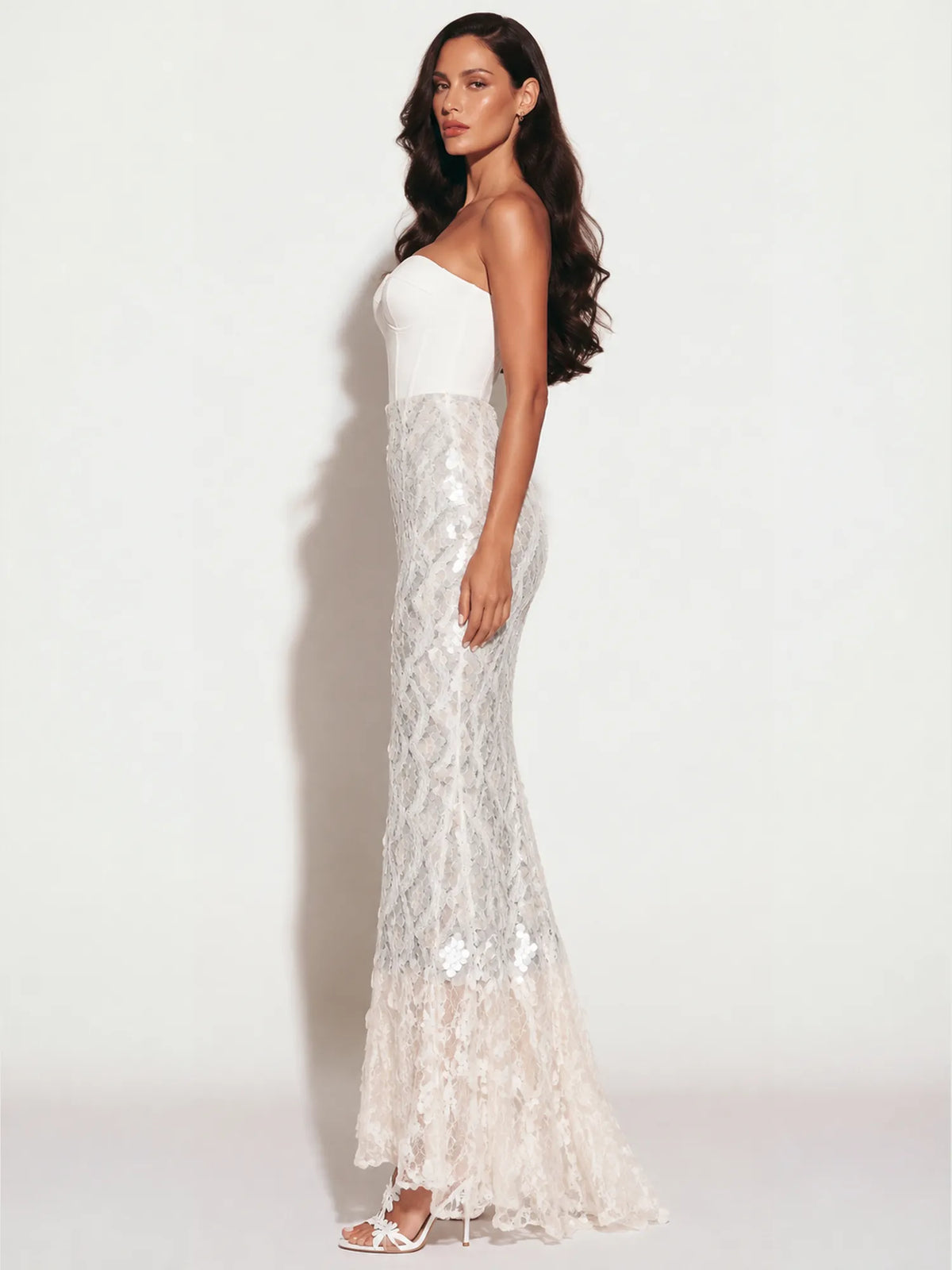 Anika Fish-scale Sequin Mermaid Maxi Skirt