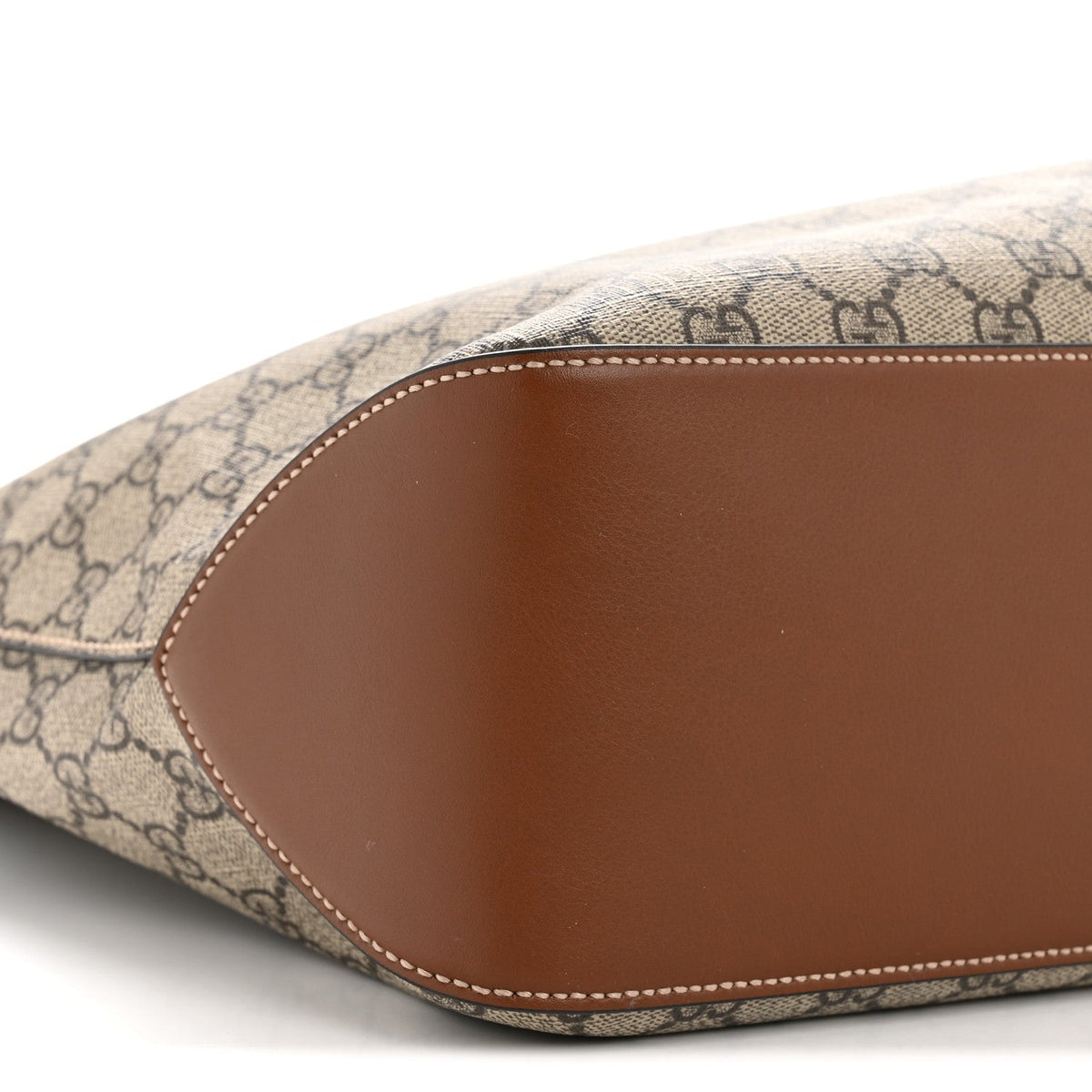 GG Supreme Monogram Large Linea A Hobo Light Brown