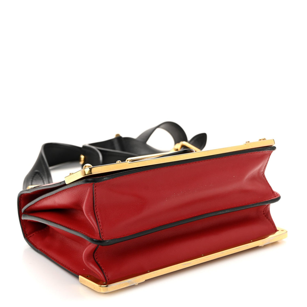 City Calfskin Saffiano Cahier Bag Fuoco Black