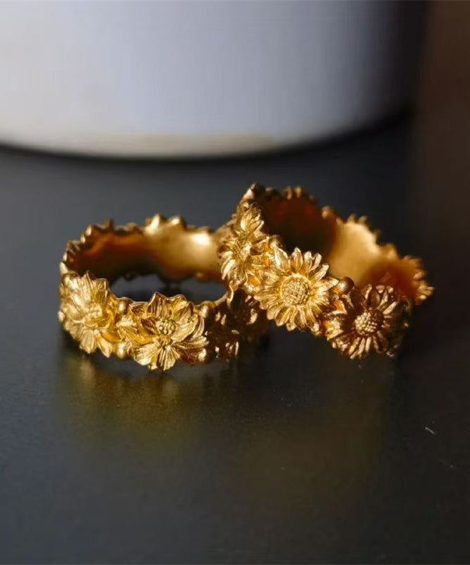 Original Design Gold Sterling Silver Overgild Rose Rings