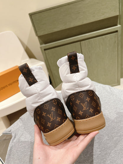 LV Cloud Ankle Boot Sneaker White Nylon Monogram Canvas
