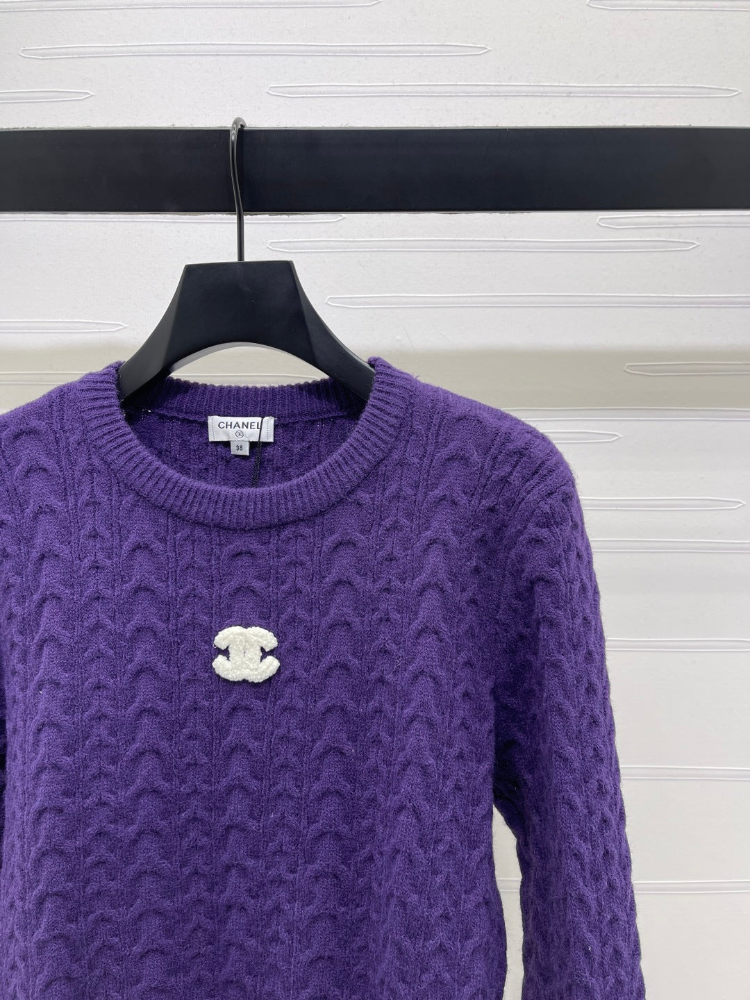 Chanel 2025 Long-sleeved Sweater Purple Wool Acrylic Nylon 319587