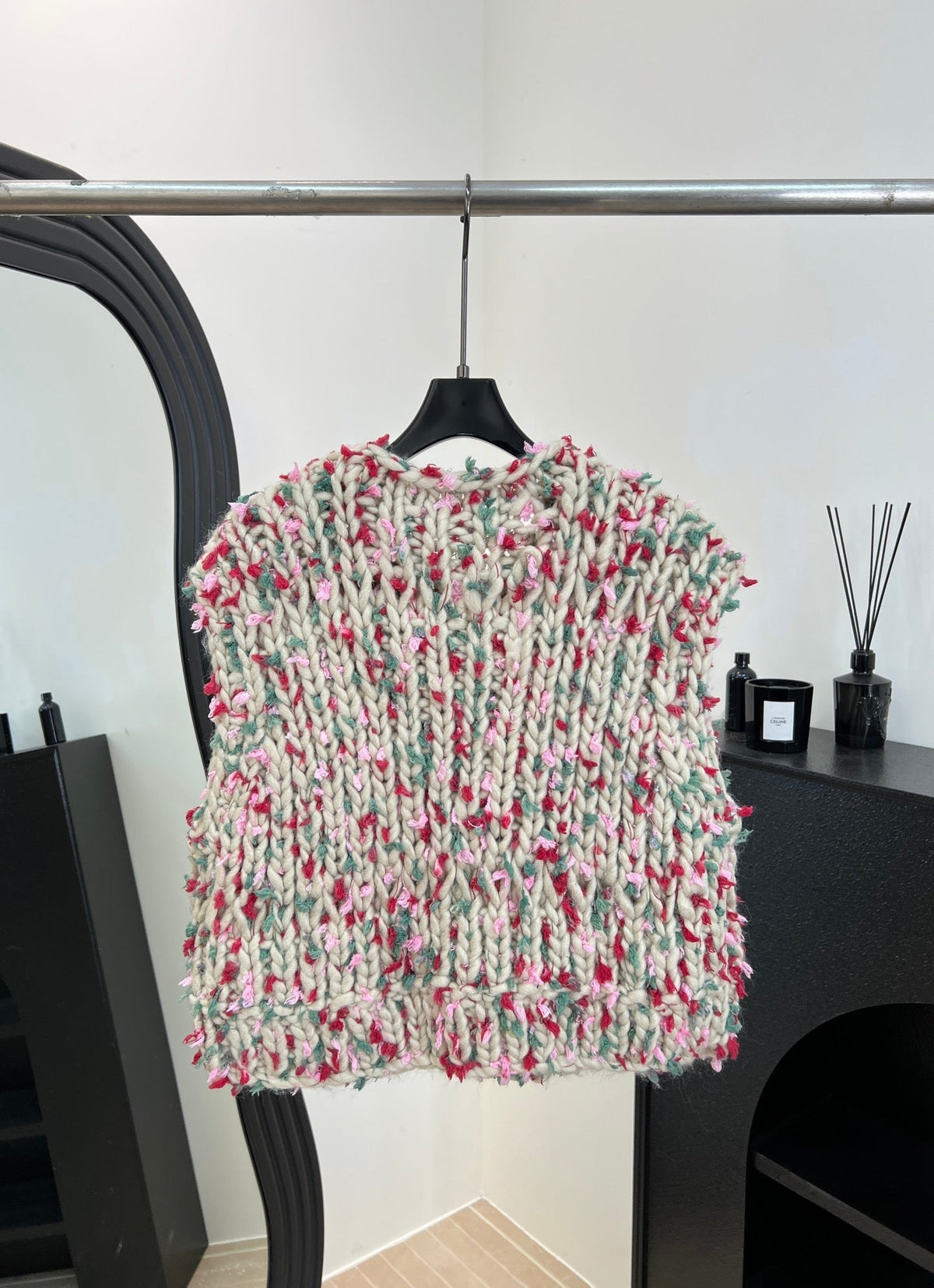 Chanel Hand-crocheted Colorful Pom-pom Vest Cashmere