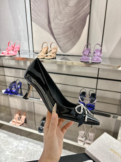 Jimmy Choo Auria Pumps 70 Black Patent Leather 597652