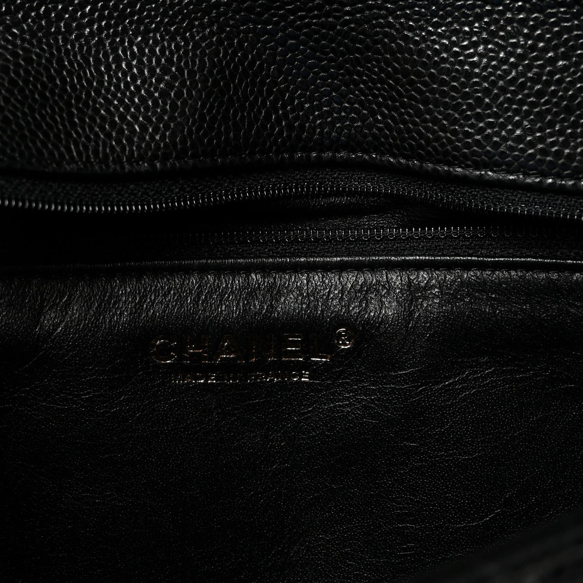 Caviar Quilted Flap Clutch Black