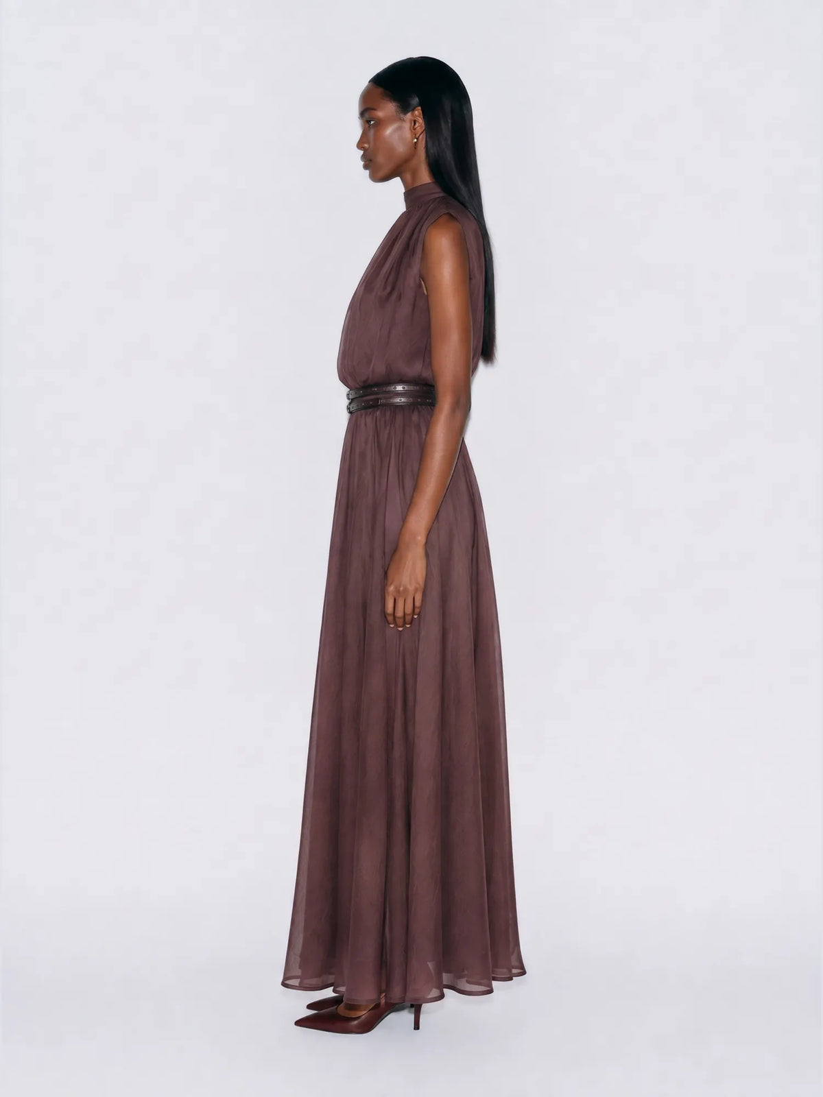 Callista Draped Sleeveless Maxi Dress