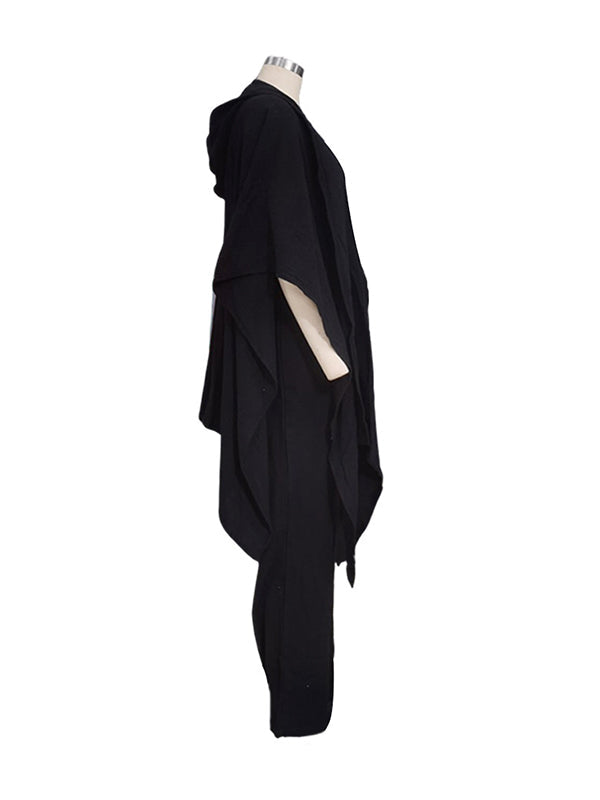 Loose Hooded Solid Color Cardigan Tops&Pants Suits