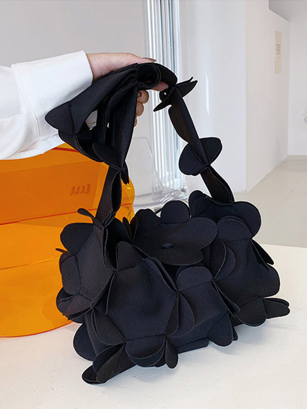 Flower Shape Solid Color Zipper Crossbody Bags