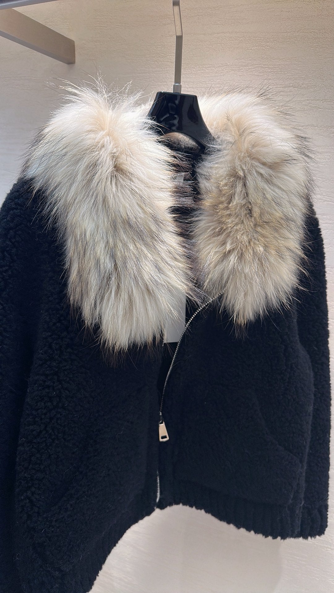 CELINE Shearling Black Coat 333249