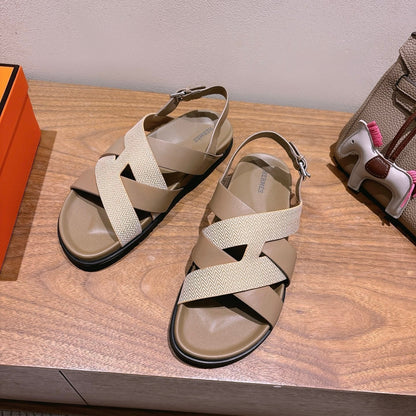 HM 25 Heracles Sandal Nude Calfskin Light Pink Canvas