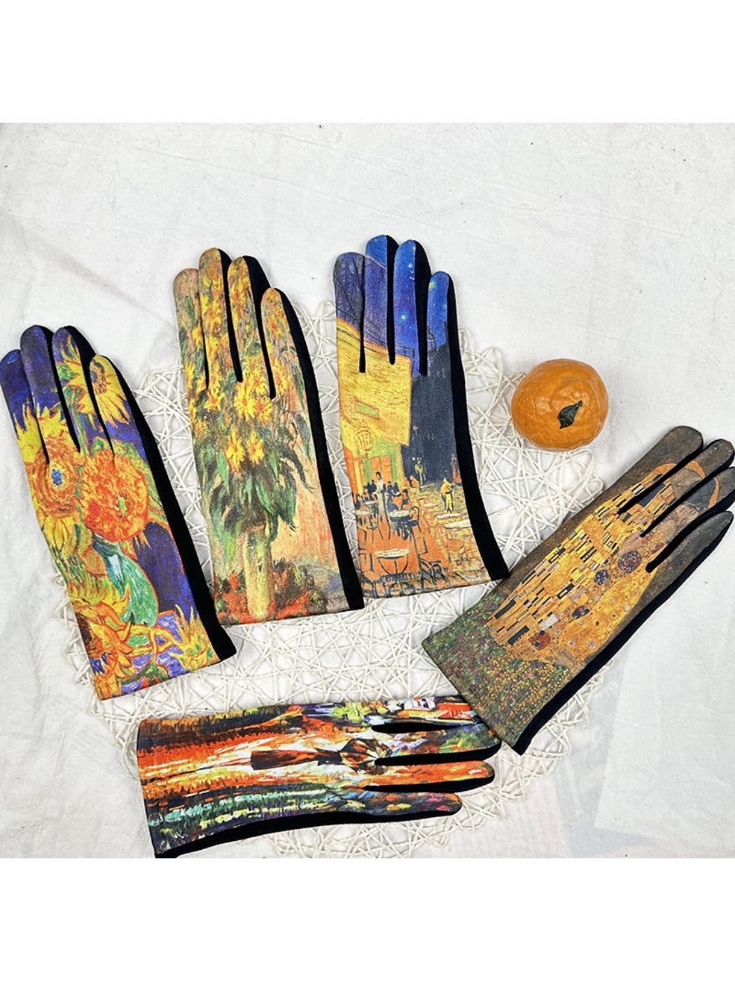 Gloving - Winter Touchscreen Gloves with Oil Painting Print