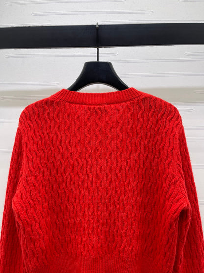 Chanel 2026 Knitted Cardigan Red Wool Cashmere 340962