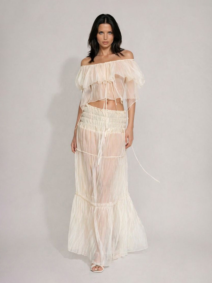 Acacia Off-the-Shoulder Puff-Sleeve Two Piece Set