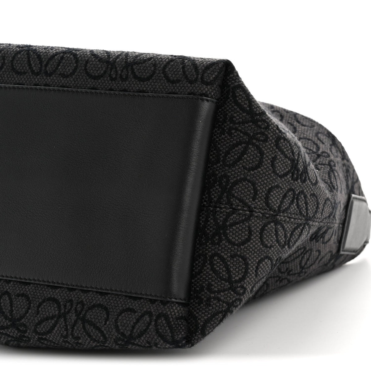 Jacquard Anagram Calfskin Medium Cubi Bag Anthracite Black