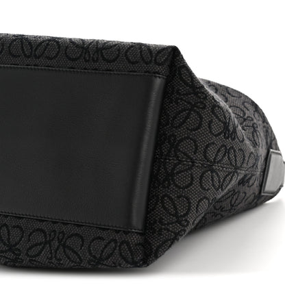 Jacquard Anagram Calfskin Medium Cubi Bag Anthracite Black