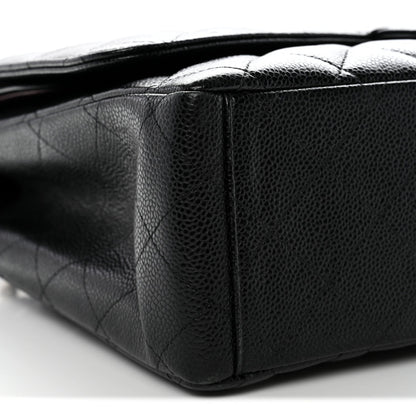 Caviar Quilted Maxi Double Flap Black