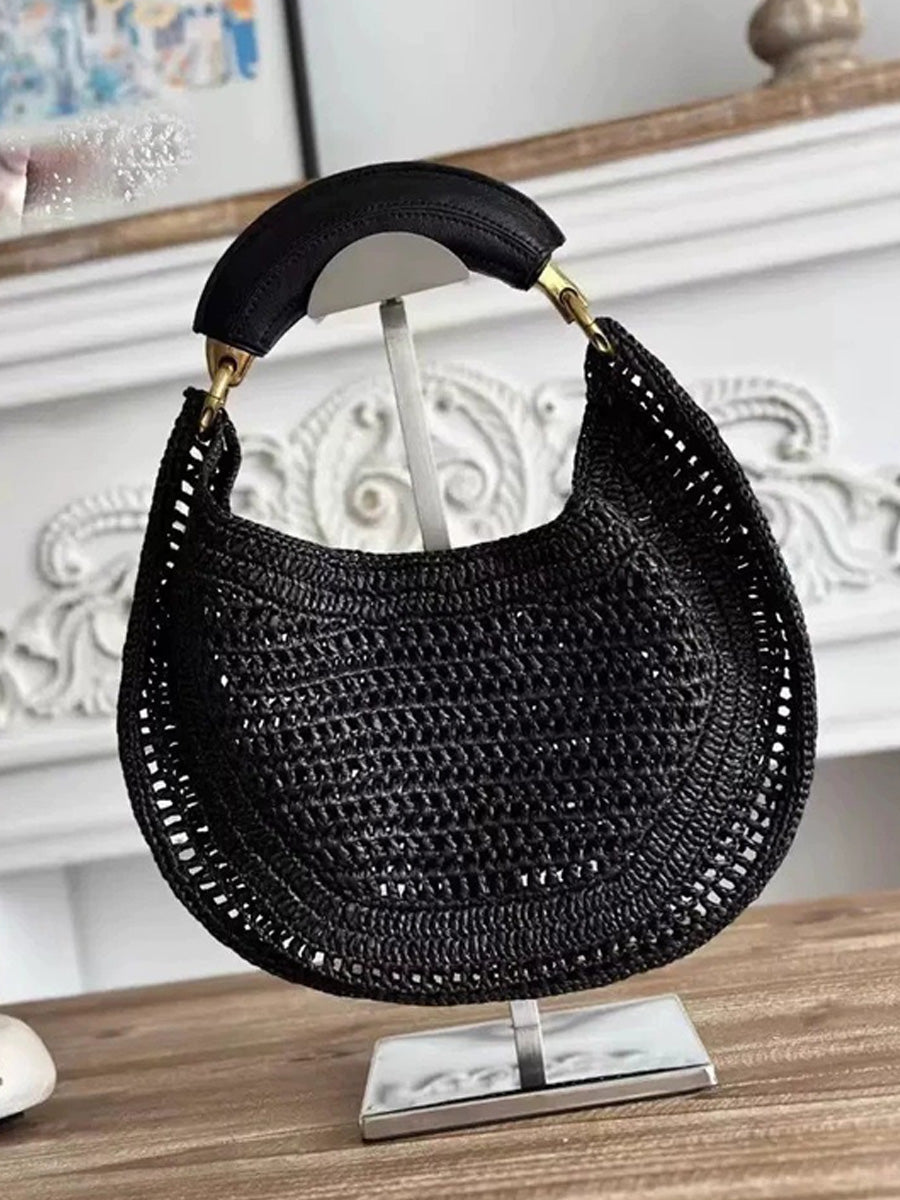 Ivy Hand-Woven Crescent Bag