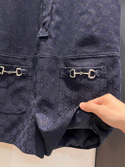 Gucci Jumpsuit Short Dark Blue Polyester Fiber