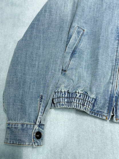Miumiu 2026 Denim Blouson Jacket Light Blue Cotton