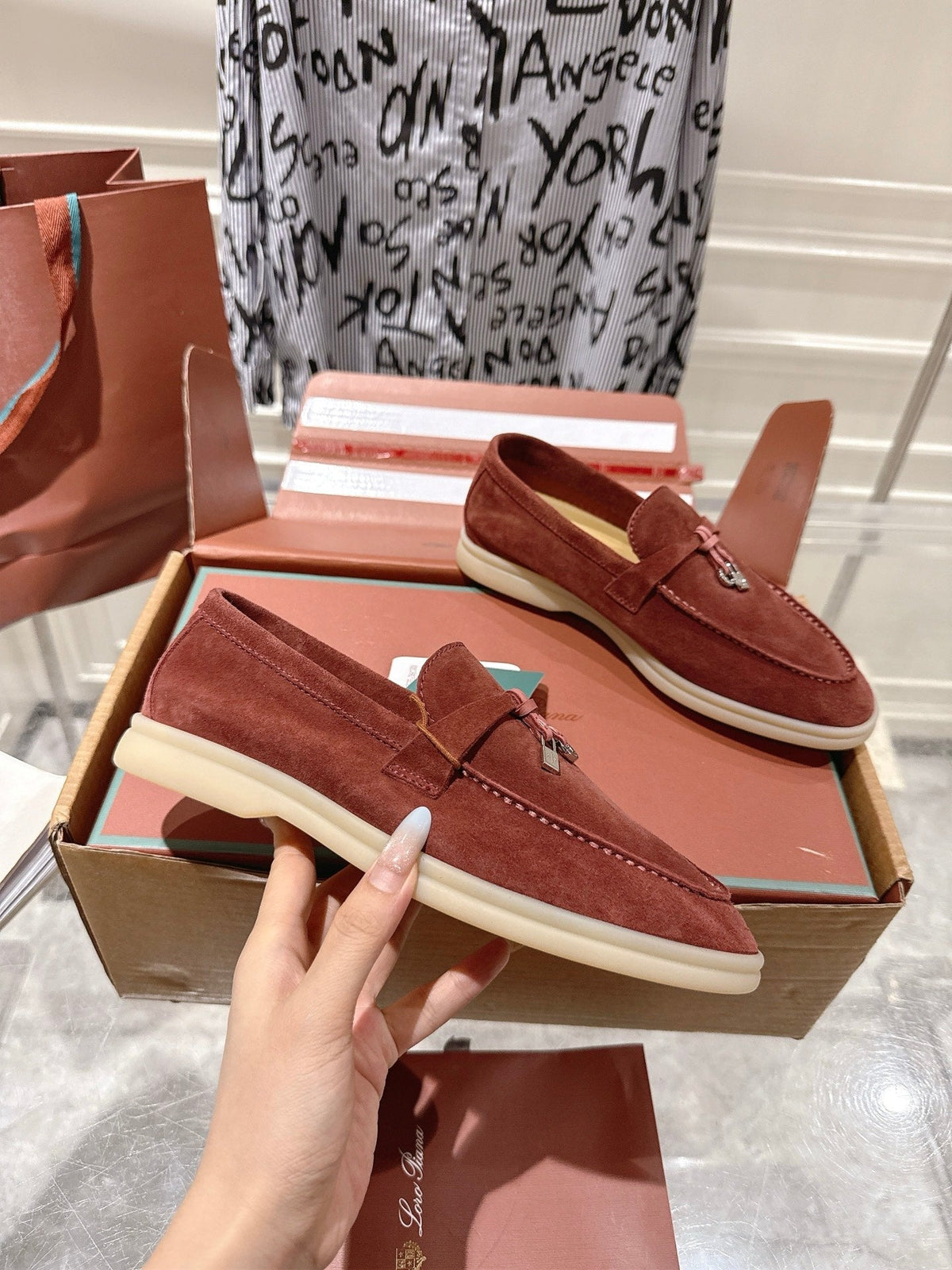 LP Summer Charms Walk Loafers Rust Brown Suede 565851