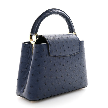 Ostrich Capucines Mini Indigo