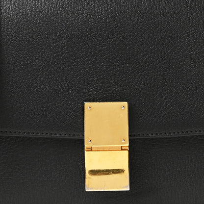 Goatskin Medium Classic Box Flap Bag Black