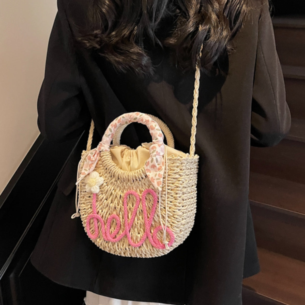 Cosbai - Small Seagrass Woven Handbag