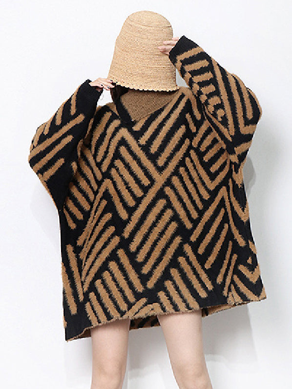 Urban Loose With Belted High-Neck Knitting Sweater