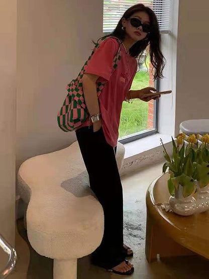 Original Weave Contrast Color Plaid Bags Accessories