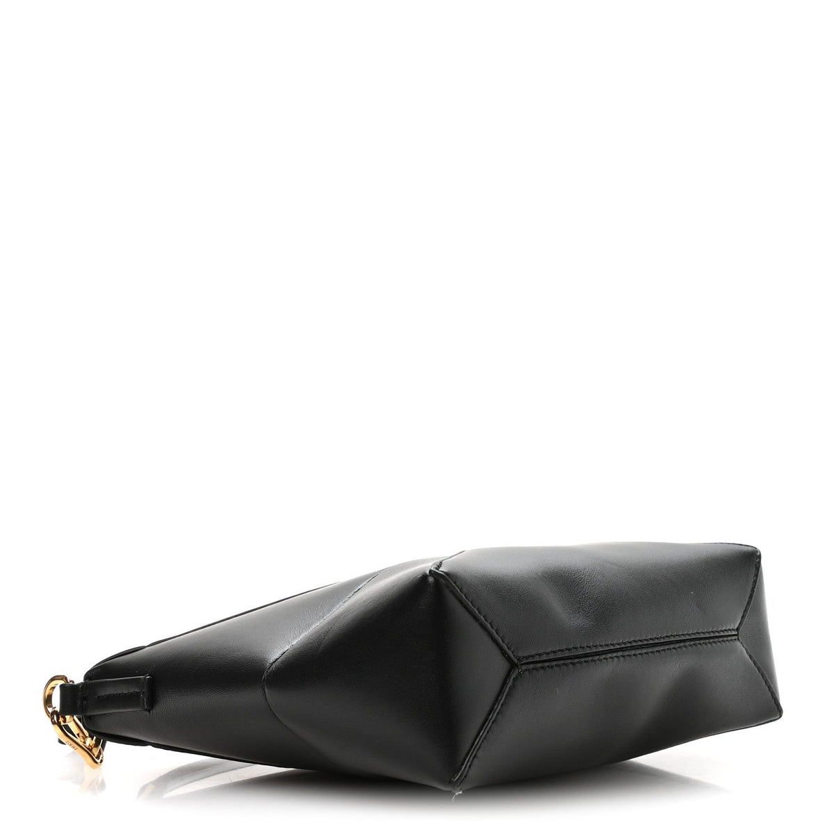 Shiny Calfskin Puzzle Fold Pouch Black